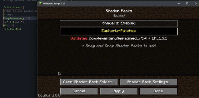 Скриншот Iris/Oculus Shader Folder: 7