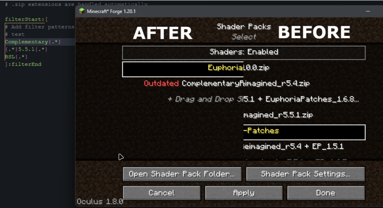 Скриншот Iris/Oculus Shader Folder: 3