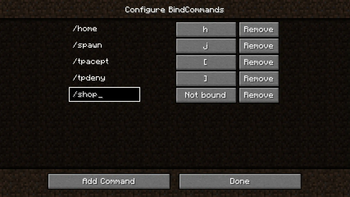 Скриншот BindCommands: 2