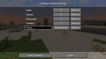 Скриншот BindCommands: 1