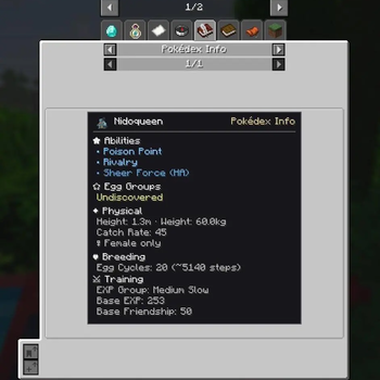 Скриншот Cobblemon Info for REI / JEI / EMI: 3